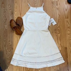 Beautiful White Lace Bottom Halter Dress